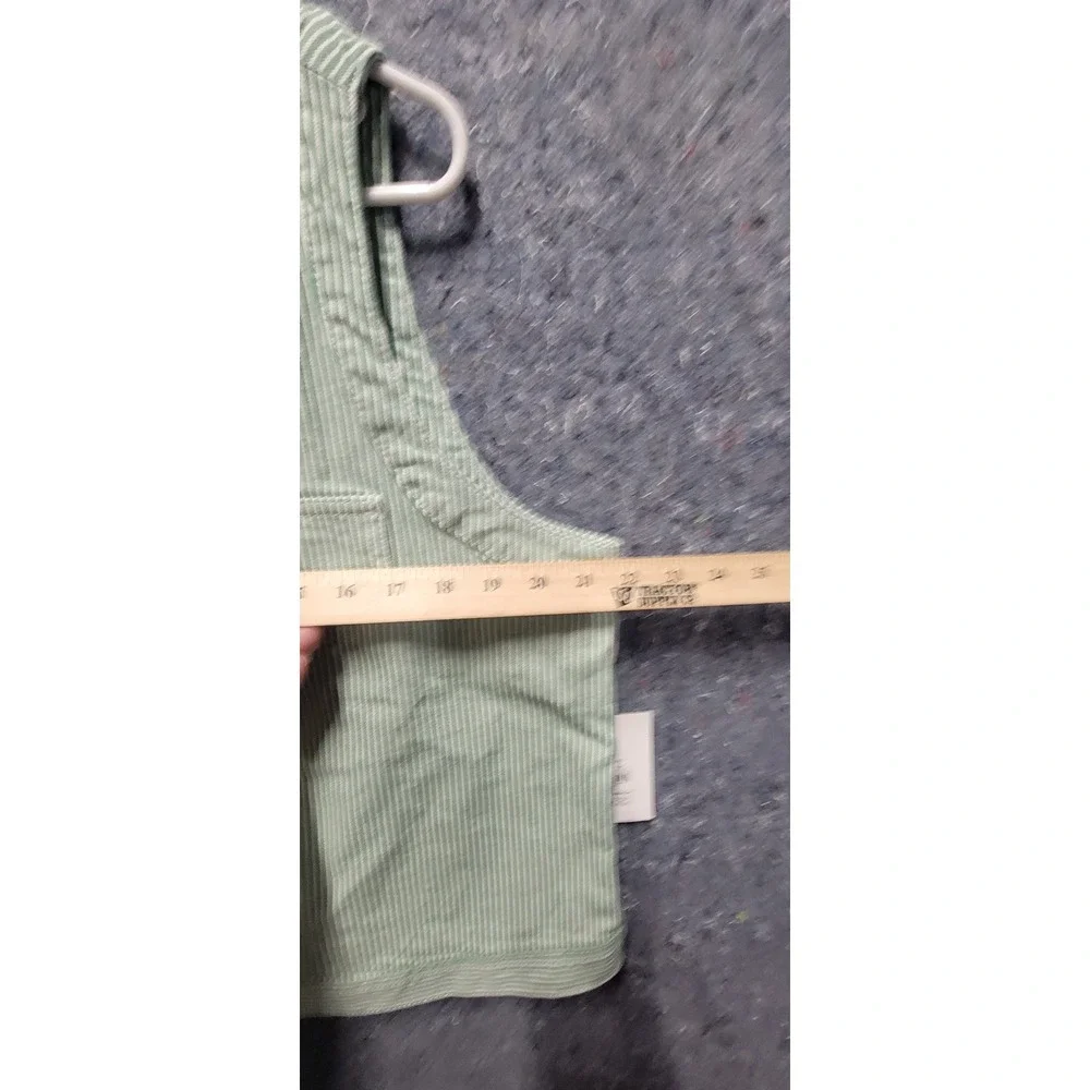 Free Assembly Women's/Unisex button Front Vest/Top Stripe Green/White L NWT